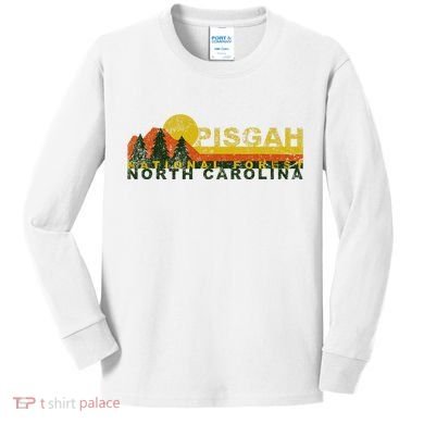 Pisgah National Forest Vintage Retro Kids Long Sleeve Shirt
