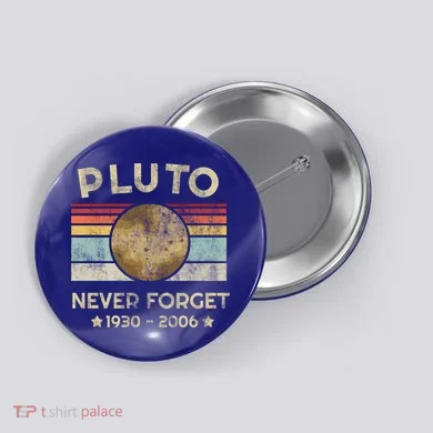Pluto Never Forget Retro Funny Vintage Gift Button