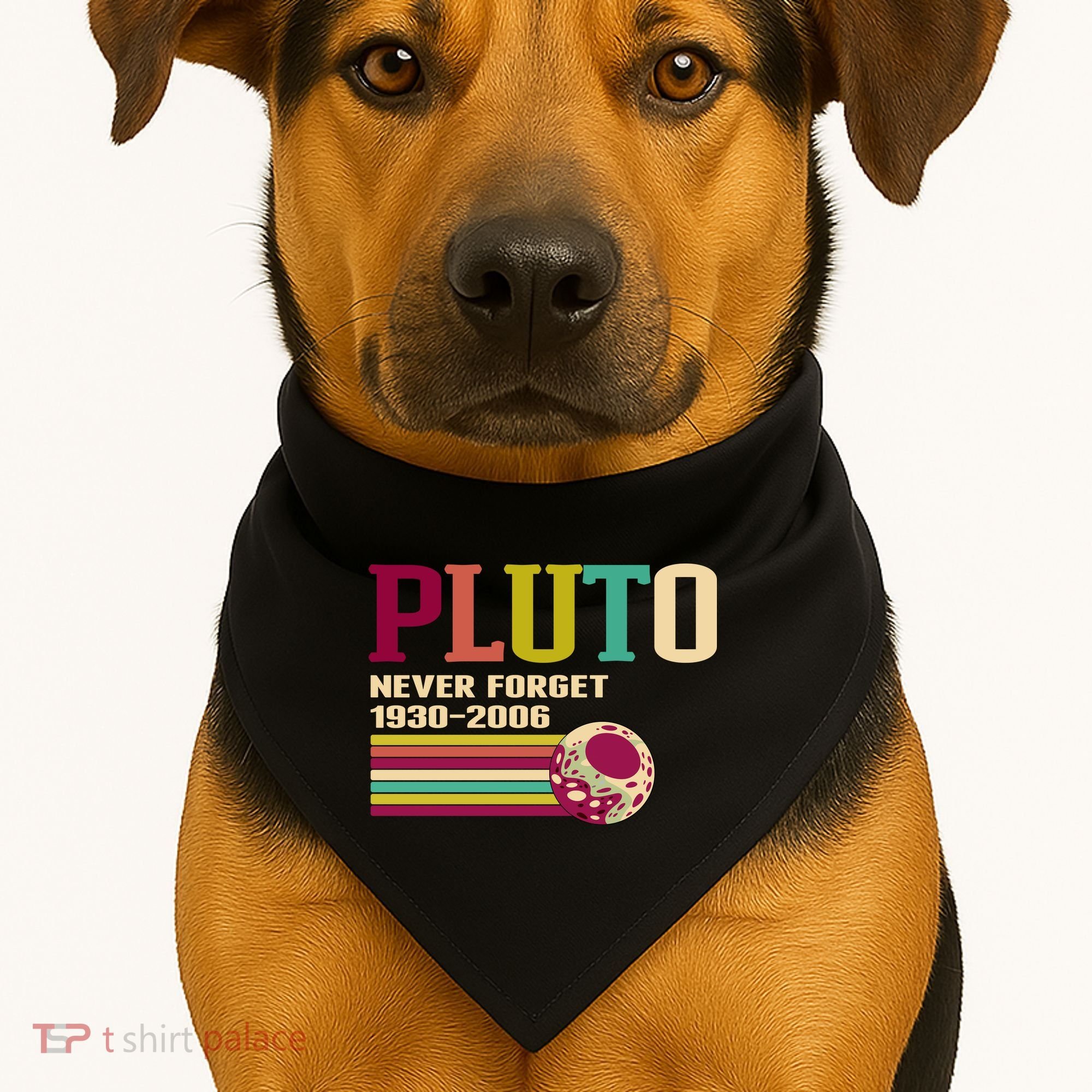 Pluto Never Forget 19302006 Solar System Planet USA-Made Doggie Bandana