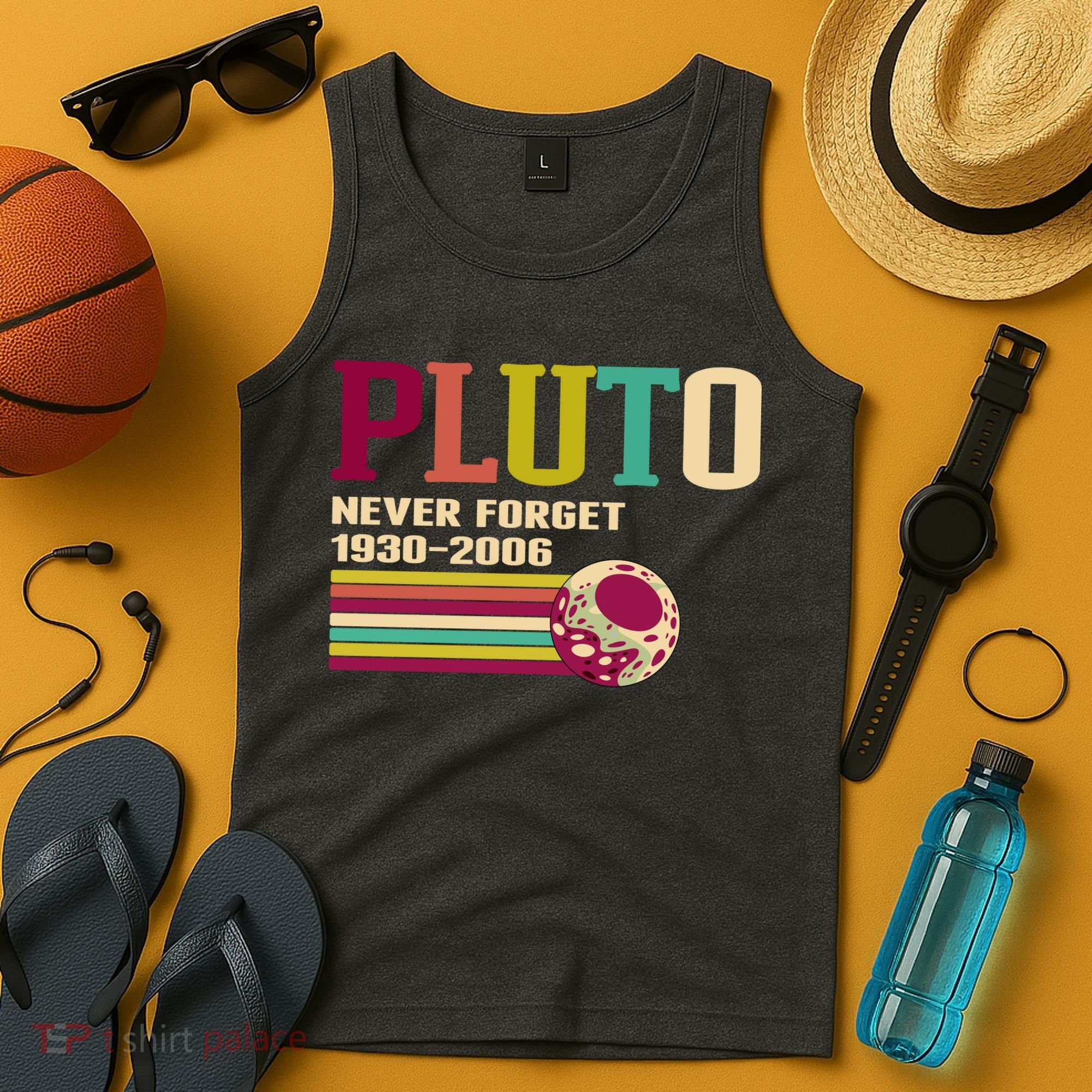 Pluto Never Forget 19302006 Solar System Planet Tank Top