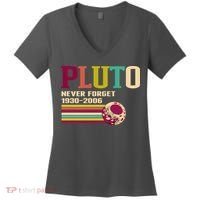 Pluto Never Forget 19302006 Solar System Planet Women's V-Neck T-Shirt thumb 0