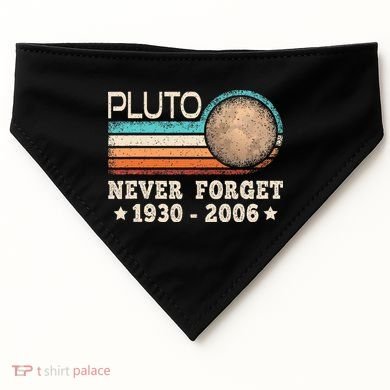 Pluto Never Forget Funny Planet Space Science USA-Made Doggie Bandana