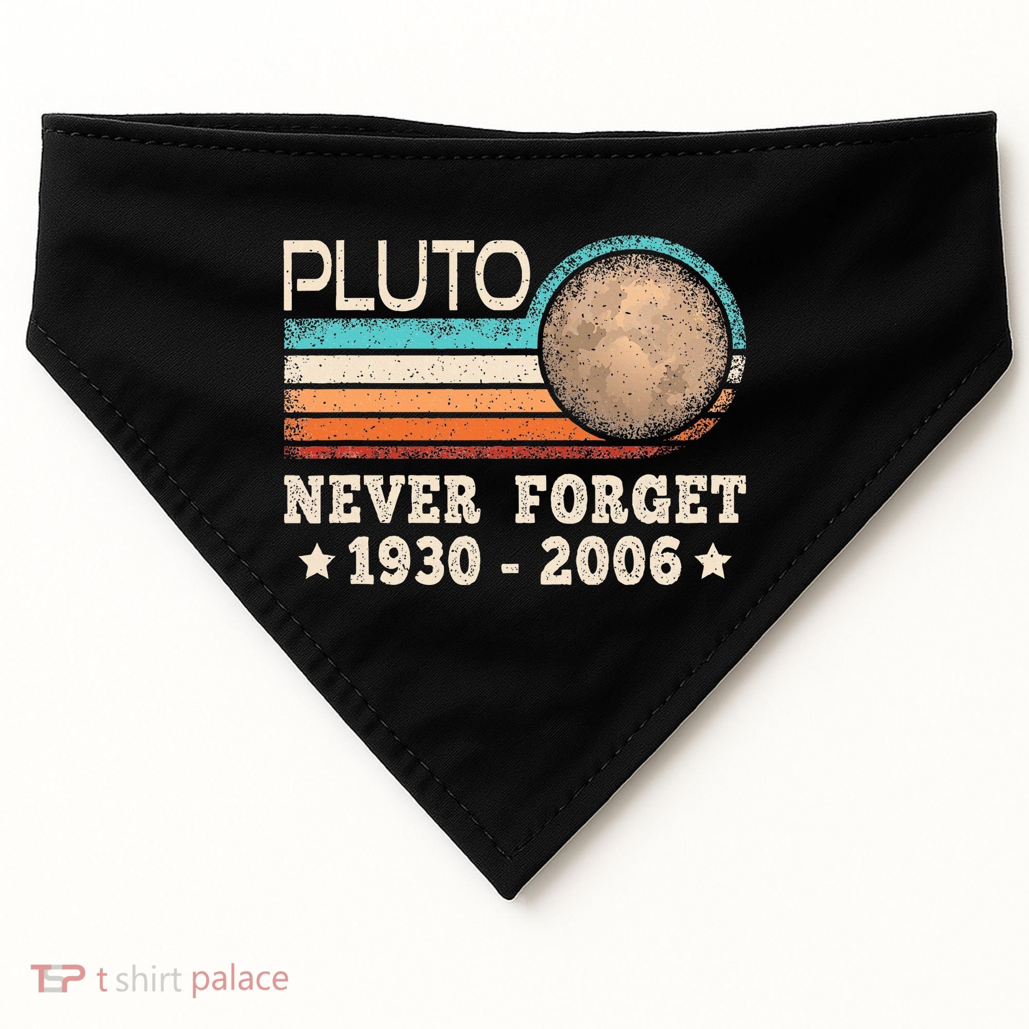 Pluto Never Forget Funny Planet Space Science USA-Made Doggie Bandana