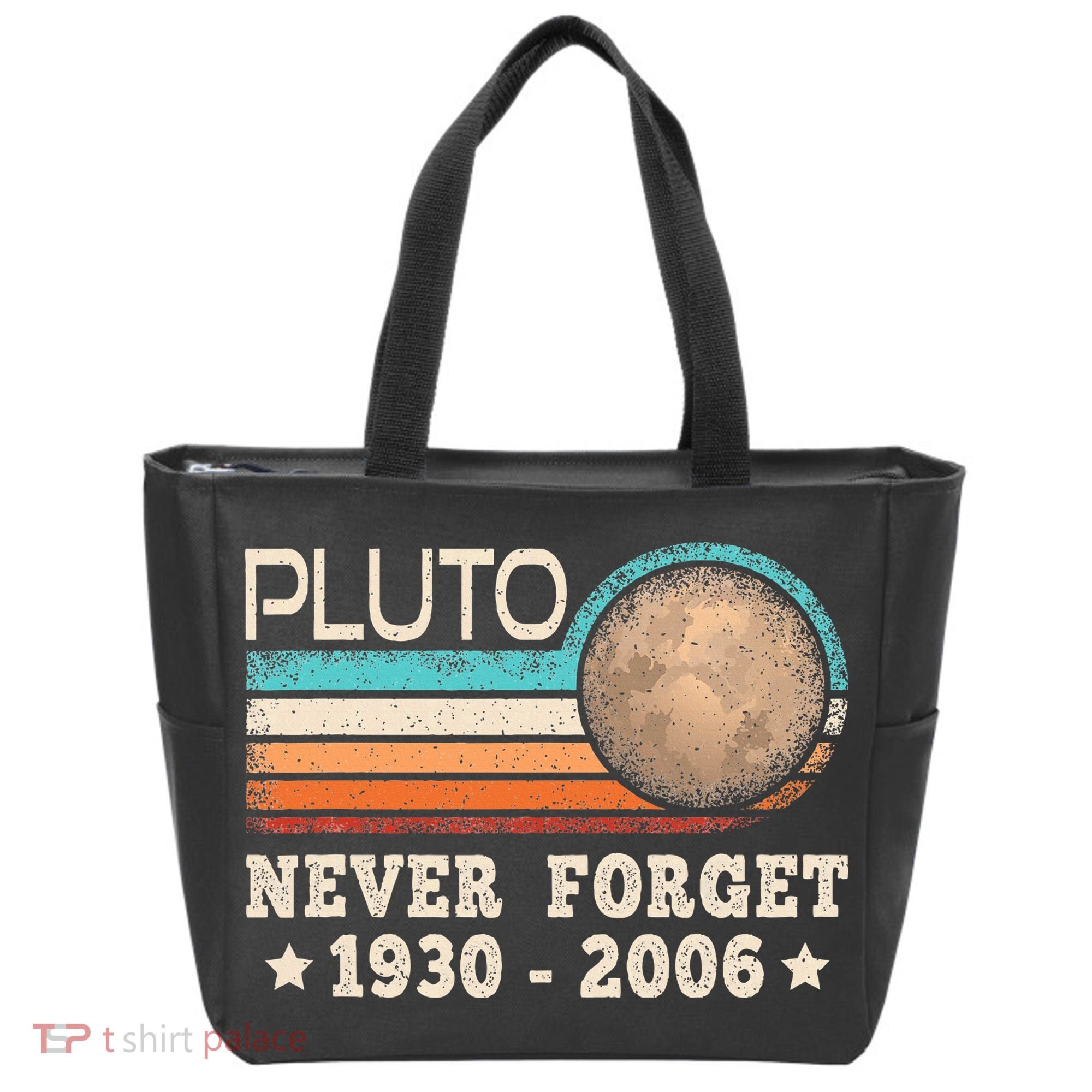 Pluto Never Forget Funny Planet Space Science Tote Bag