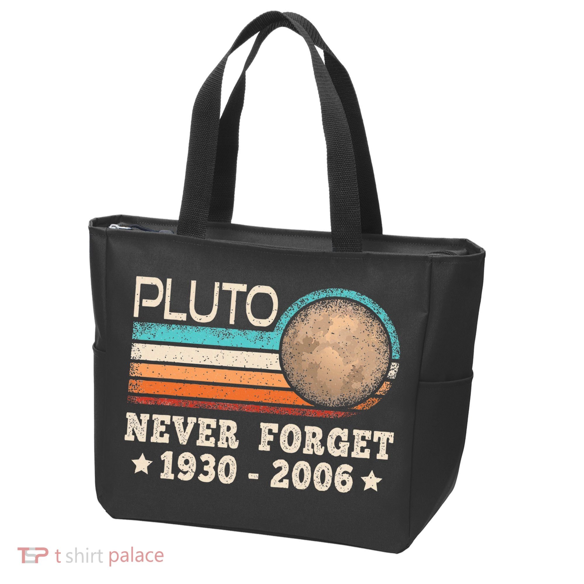 Pluto Never Forget Funny Planet Space Science Tote Bag