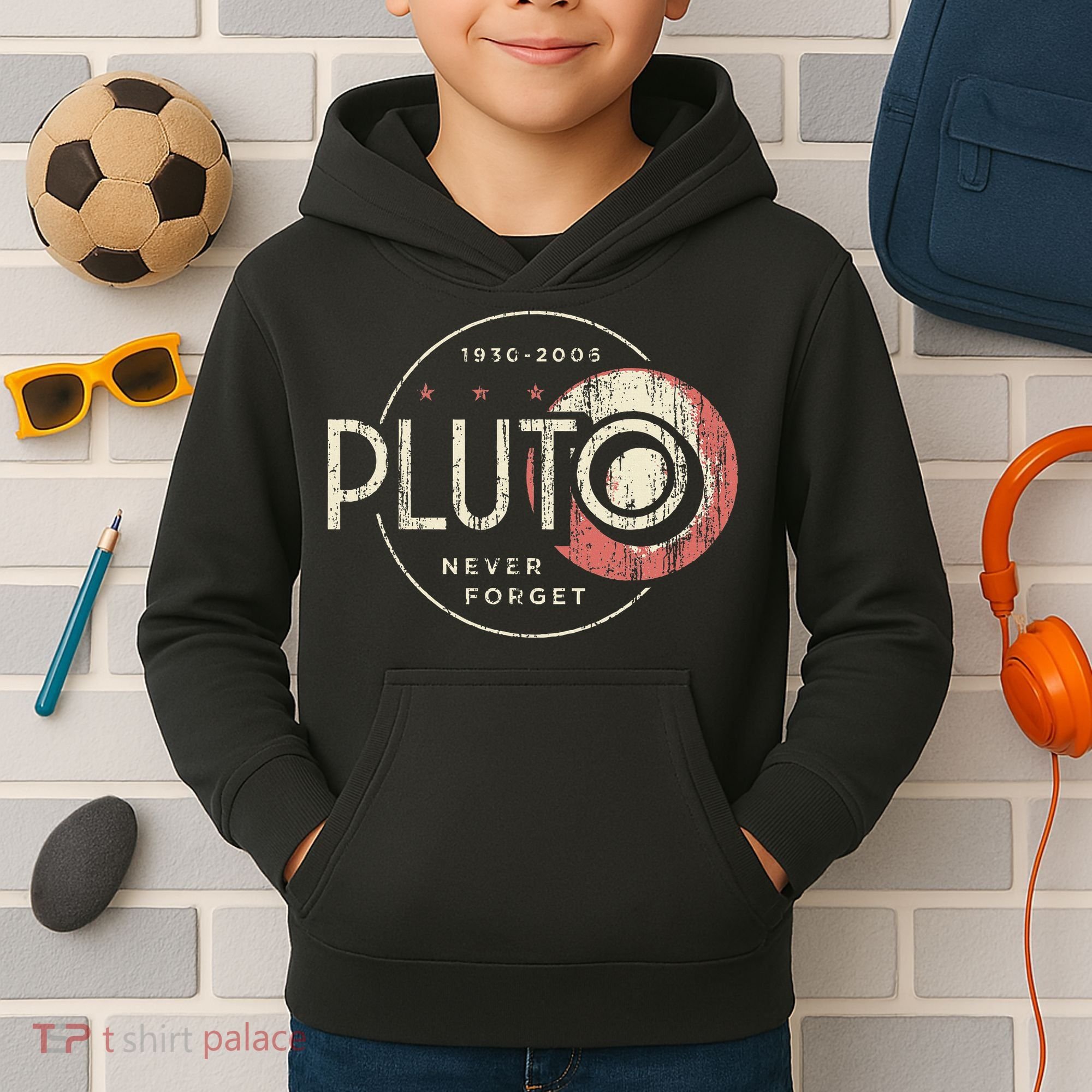 Pluto Never Forget Funny Pluto Pluto Lover Pluto Kids Hoodie