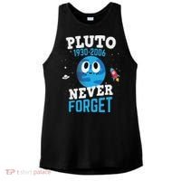 Pluto Never Forge Astronomy Science Space Geek Ladies PosiCharge Tri-Blend Wicking Tank thumb 0