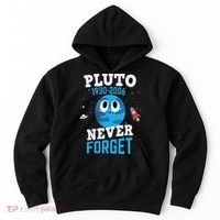 Pluto Never Forge Astronomy Science Space Geek Hoodie thumb 0