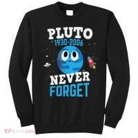Pluto Never Forge Astronomy Science Space Geek Sweatshirt thumb 0
