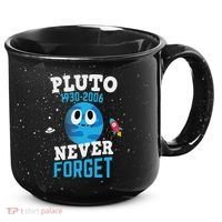 Pluto Never Forge Astronomy Science Space Geek 15oz Campfire Ceramic Mug thumb 0