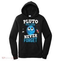 Pluto Never Forge Astronomy Science Space Geek Women's Hoodie thumb 0