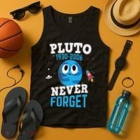 Pluto Never Forge Astronomy Science Space Geek Tank Top thumb 4