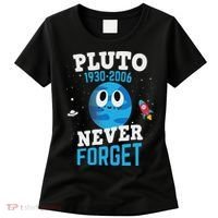 Pluto Never Forge Astronomy Science Space Geek Women's T-Shirt thumb 0