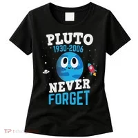 Pluto Never Forge Astronomy Science Space Geek Women's T-Shirt thumb 0