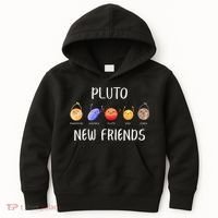 Pluto New Friends Dwarf Planets Funny Astronomy Science Kids Hoodie thumb 0