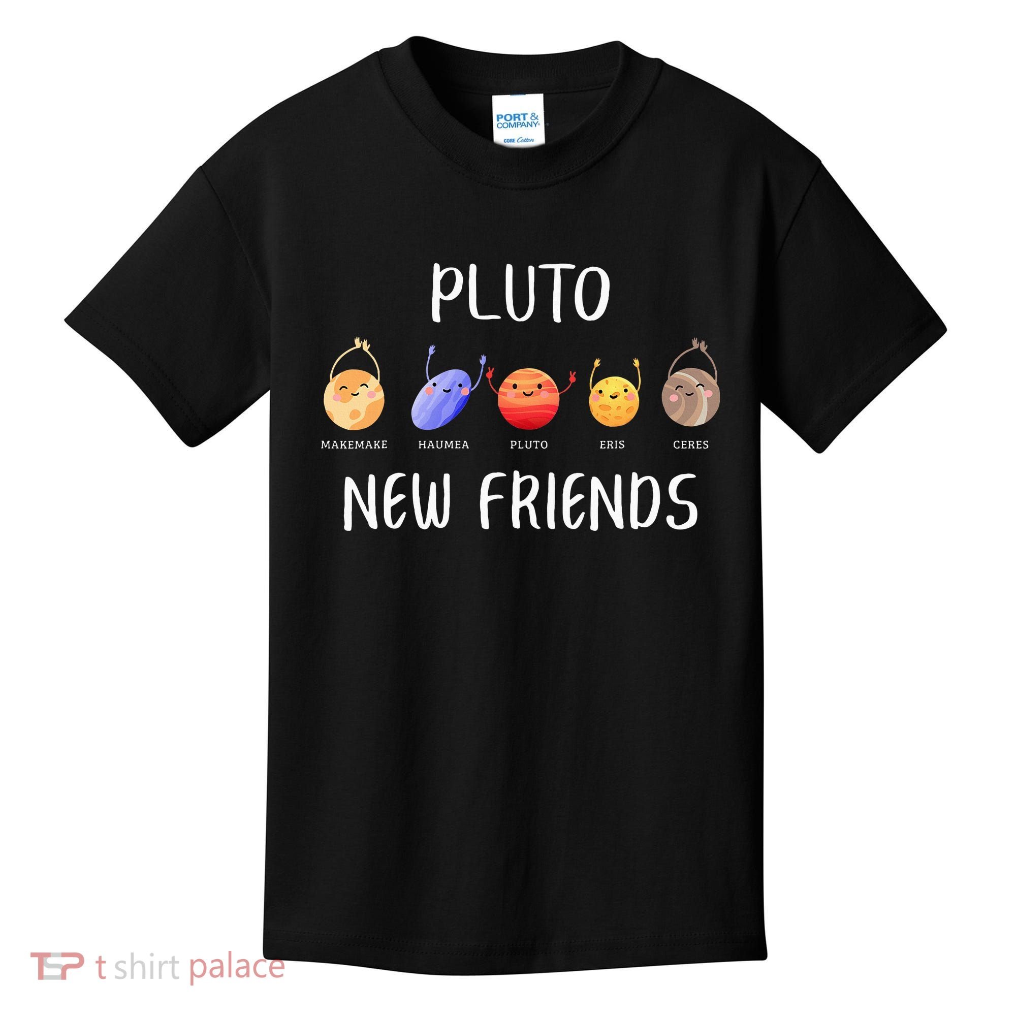 Pluto New Friends Dwarf Planets Funny Astronomy Science Kids T-Shirt