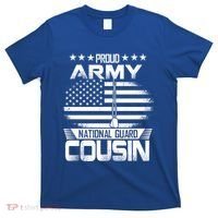 Proud National Guard Veteran Cousin With Us Flag Patrioitc Gift T-Shirt thumb 0