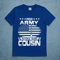 Proud National Guard Veteran Cousin With Us Flag Patrioitc Gift T-Shirt thumb 5
