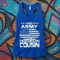 Proud National Guard Veteran Cousin With Us Flag Patrioitc Gift Women's Tank Top thumb 3