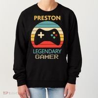 Preston Name Gift Personalized Legendary Gamer Women's Sweatshirt thumb 0