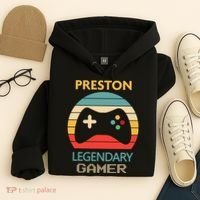 Preston Name Gift Personalized Legendary Gamer Hoodie thumb 4