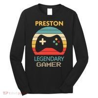 Preston Name Gift Personalized Legendary Gamer Long Sleeve Shirt thumb 0