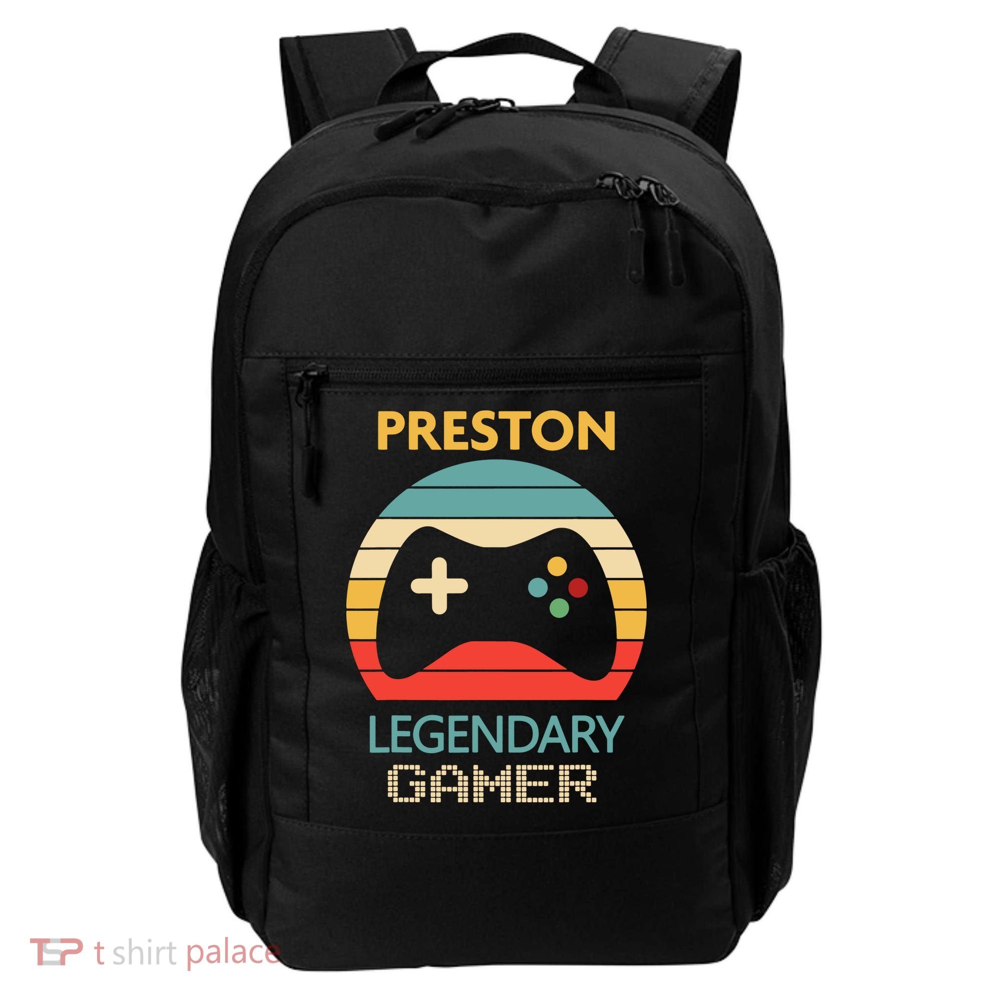 Preston Name Gift Personalized Legendary Gamer Backpack