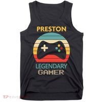 Preston Name Gift Personalized Legendary Gamer Tank Top thumb 0