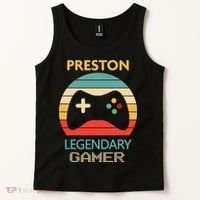 Preston Name Gift Personalized Legendary Gamer Tank Top thumb 2