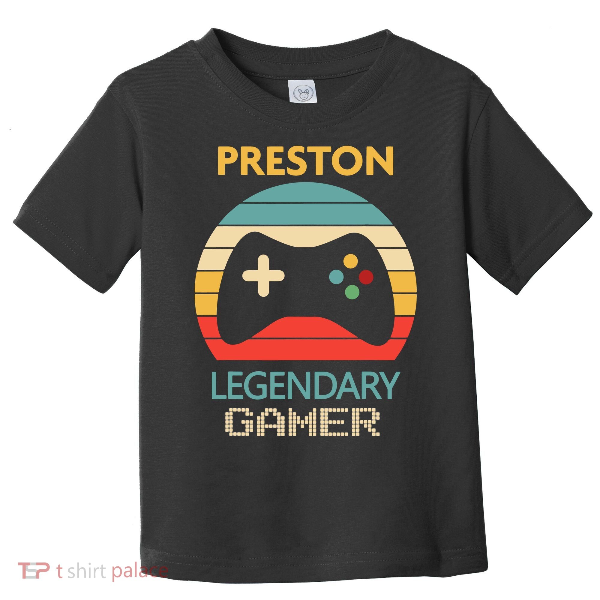 Preston Name Gift Personalized Legendary Gamer Toddler T-Shirt