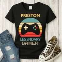 Preston Name Gift Personalized Legendary Gamer Women's T-Shirt thumb 3