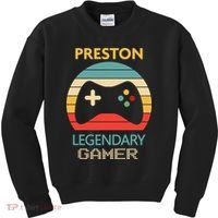 Preston Name Gift Personalized Legendary Gamer Kids Sweatshirt thumb 0