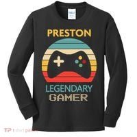 Preston Name Gift Personalized Legendary Gamer Kids Long Sleeve Shirt thumb 0