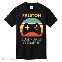 Preston Name Gift Personalized Legendary Gamer Kids T-Shirt thumb 0