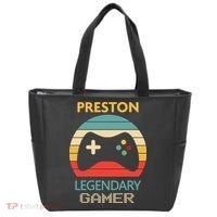 Preston Name Gift Personalized Legendary Gamer Tote Bag thumb 0
