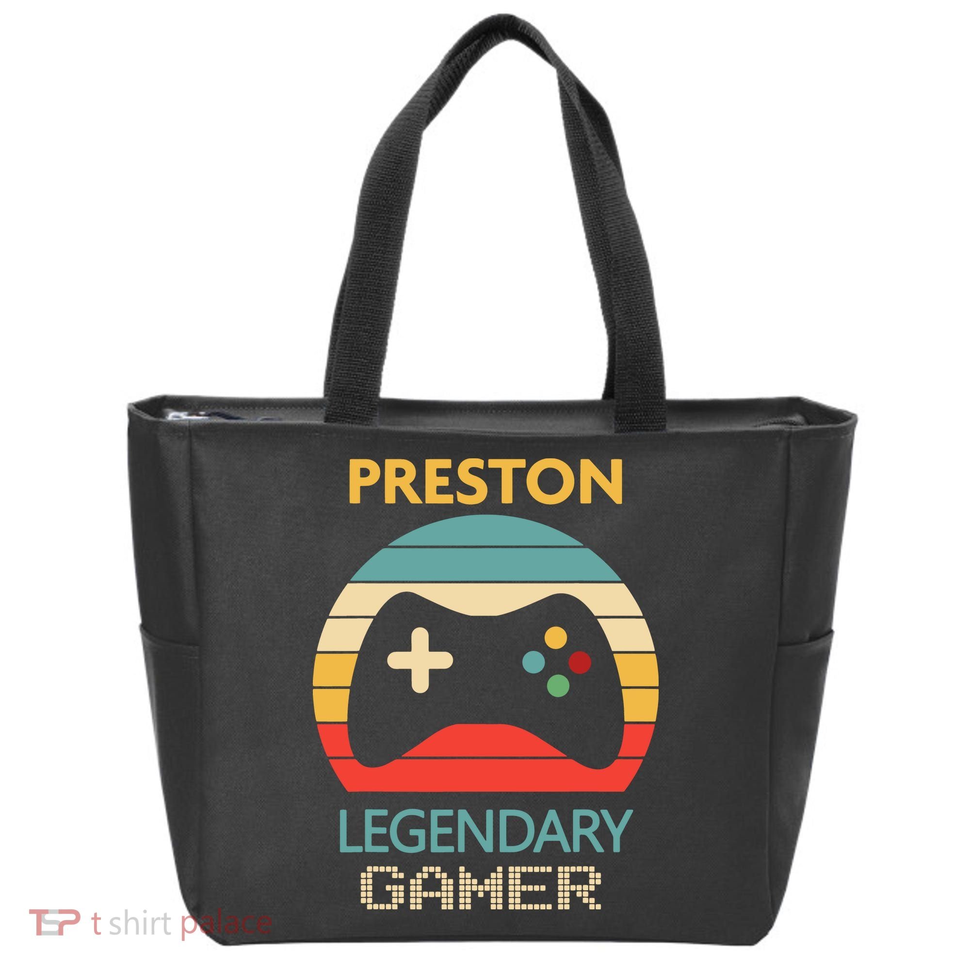 Preston Name Gift Personalized Legendary Gamer Tote Bag