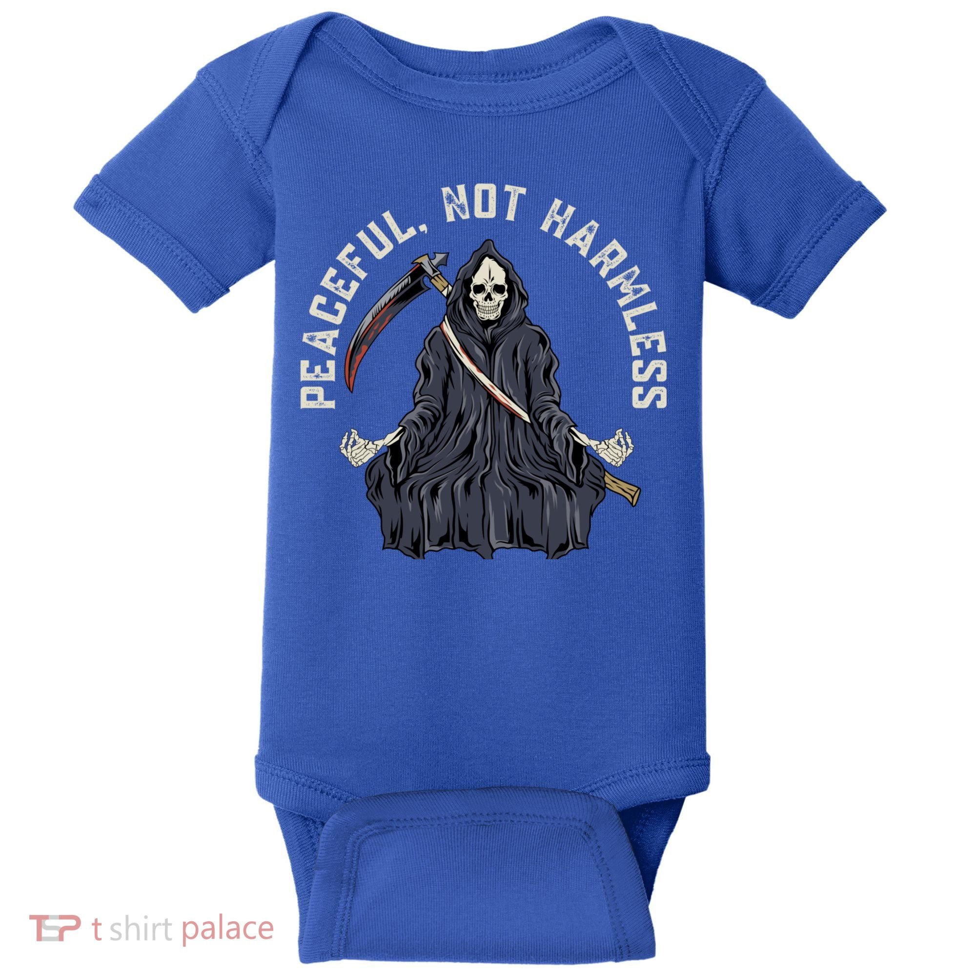 Peaceful, Not Harmless Peaceful Not Harmless Baby Bodysuit