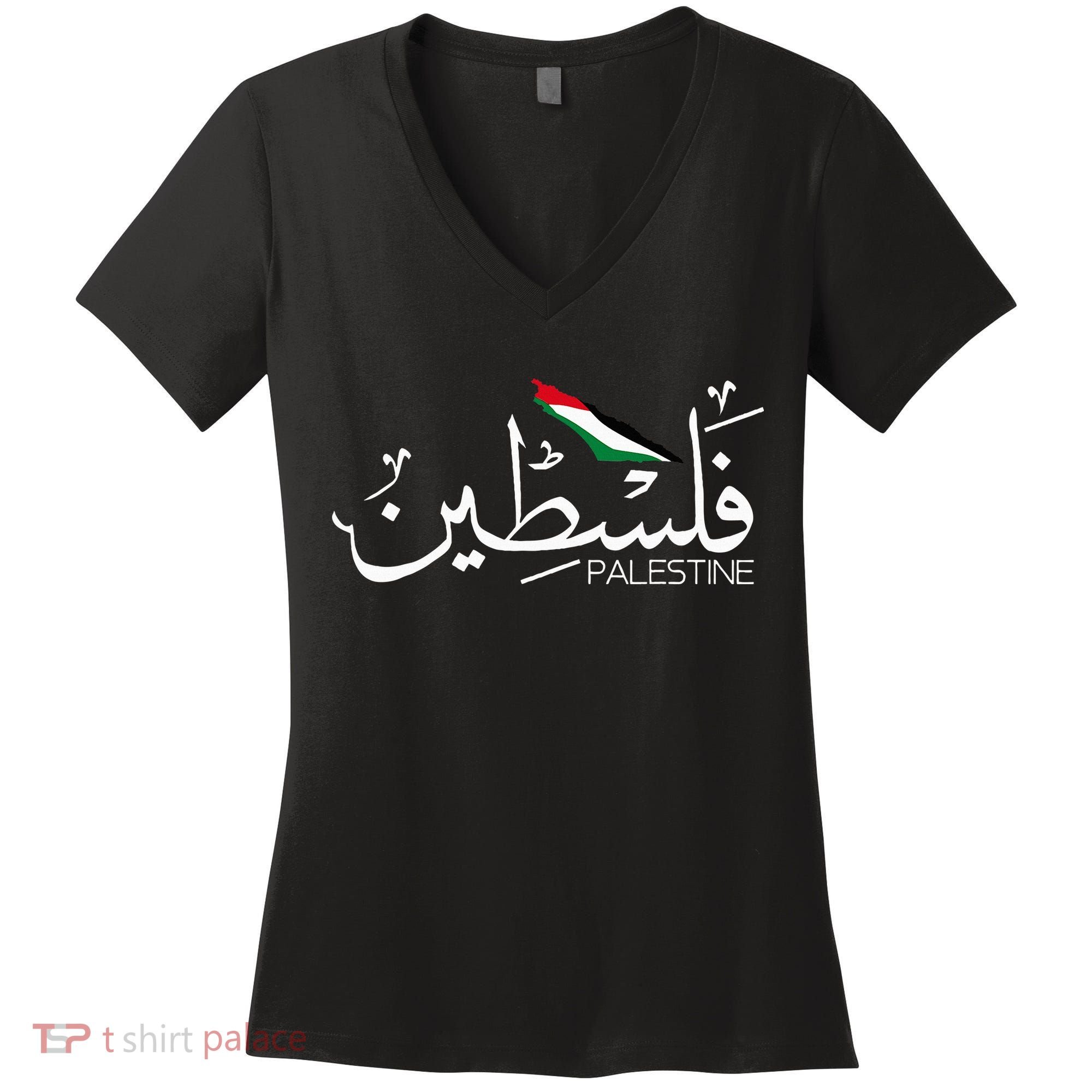 Palestine Name In Arabic Palestine Women's V-Neck T-Shirt