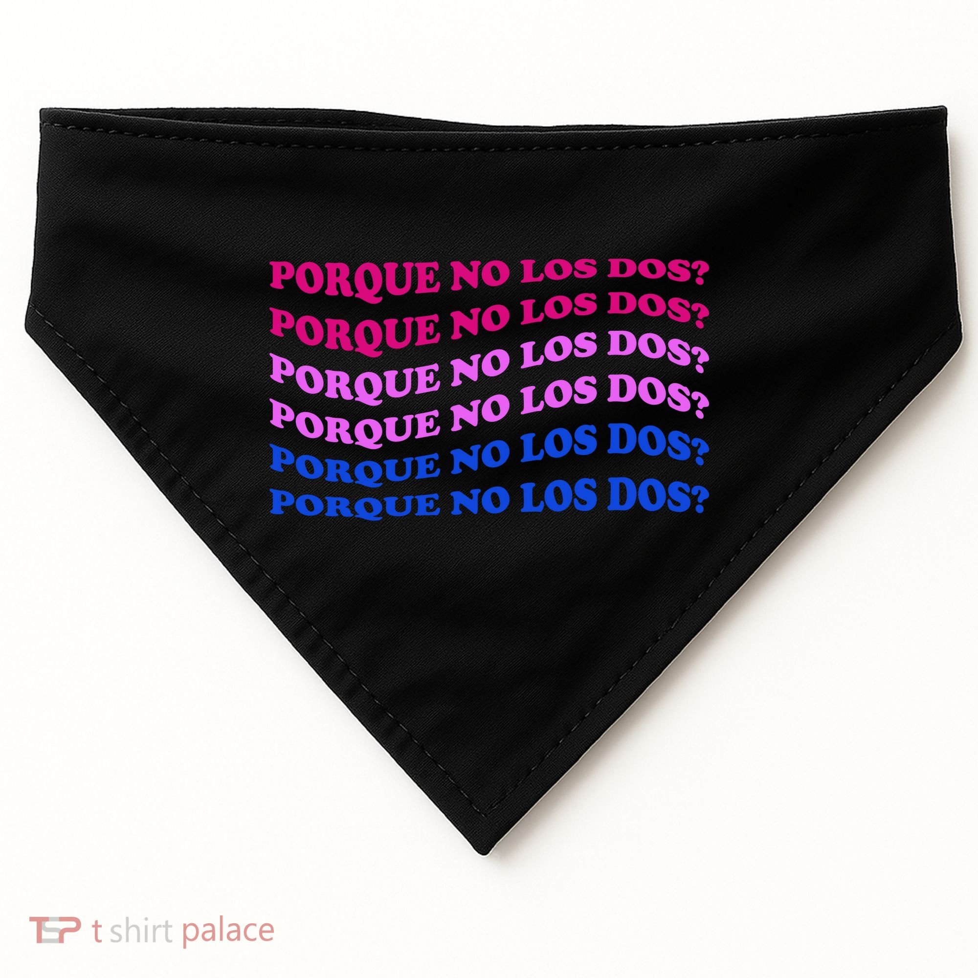 Porque No Los Dos Why Not Both Spanish Mexico Bisexual Pride Gift USA-Made Doggie Bandana