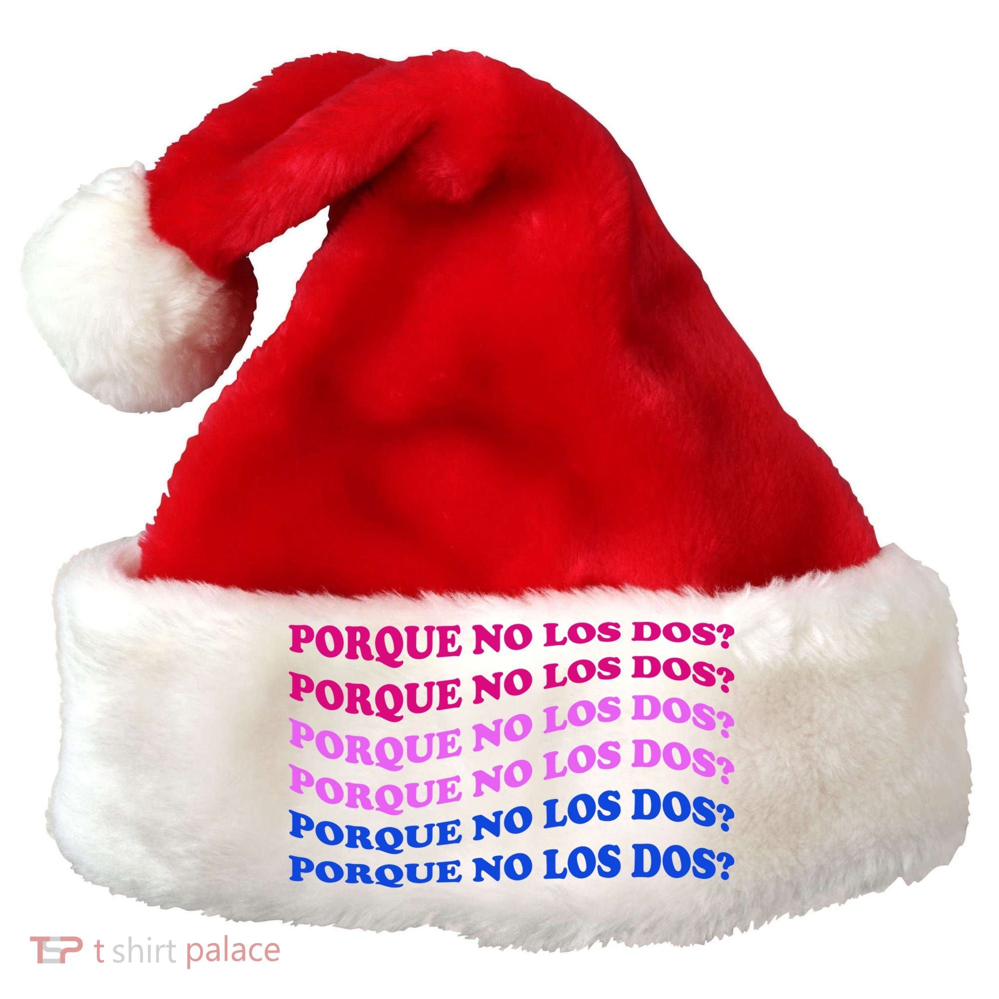 Porque No Los Dos Why Not Both Spanish Mexico Bisexual Pride Gift Santa Hat