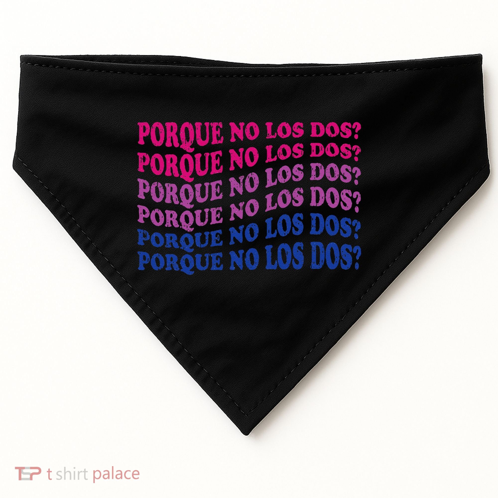 Porque No Los Dos Why Not Both Spanish Mexico Bisexual Pride USA-Made Doggie Bandana
