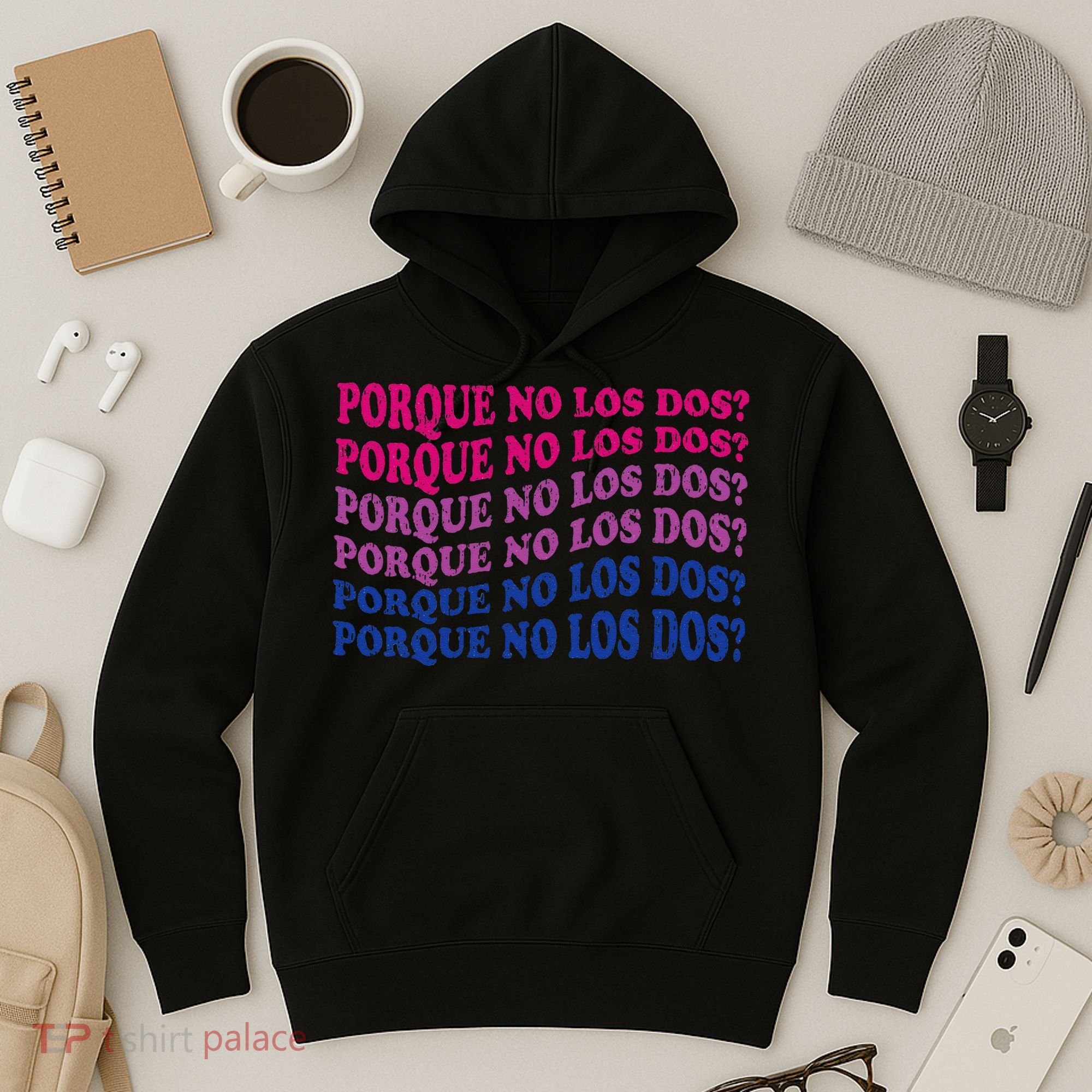 Porque No Los Dos Why Not Both Spanish Mexico Bisexual Pride Hoodie