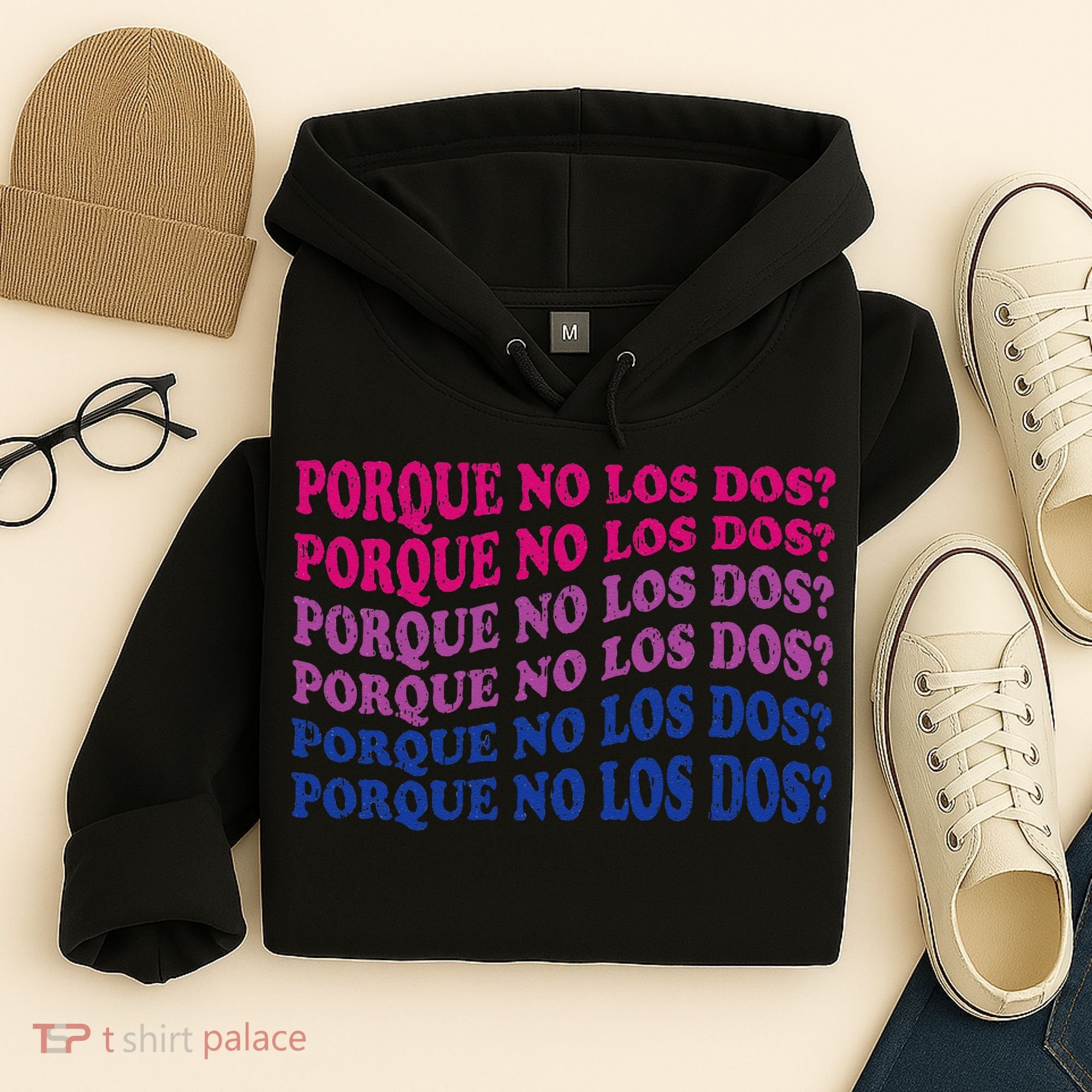 Porque No Los Dos Why Not Both Spanish Mexico Bisexual Pride Hoodie