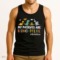 Pediatric Nurse My Patients Are Dino-Mite Dinosaur  Tank Top thumb 3