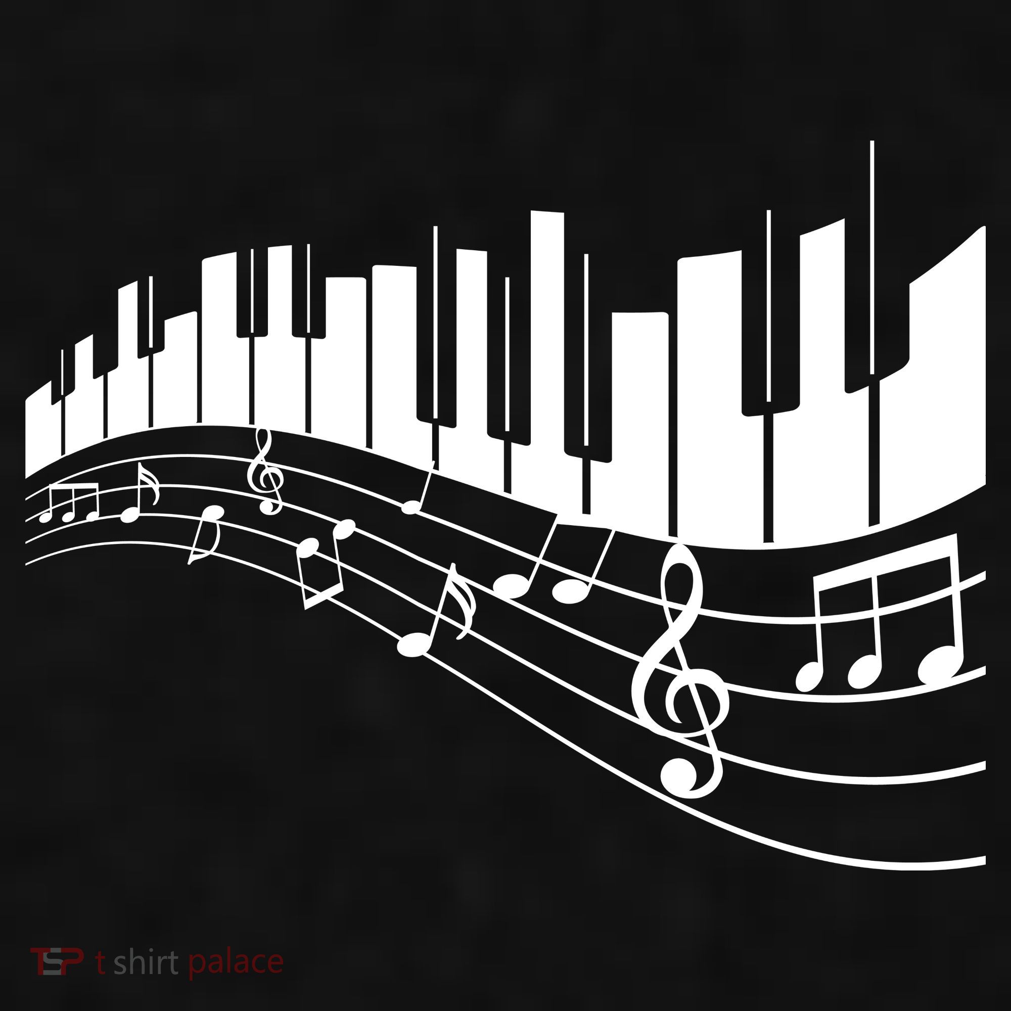 Piano Notes Musical Ladies PosiCharge Tri-Blend Wicking Tank