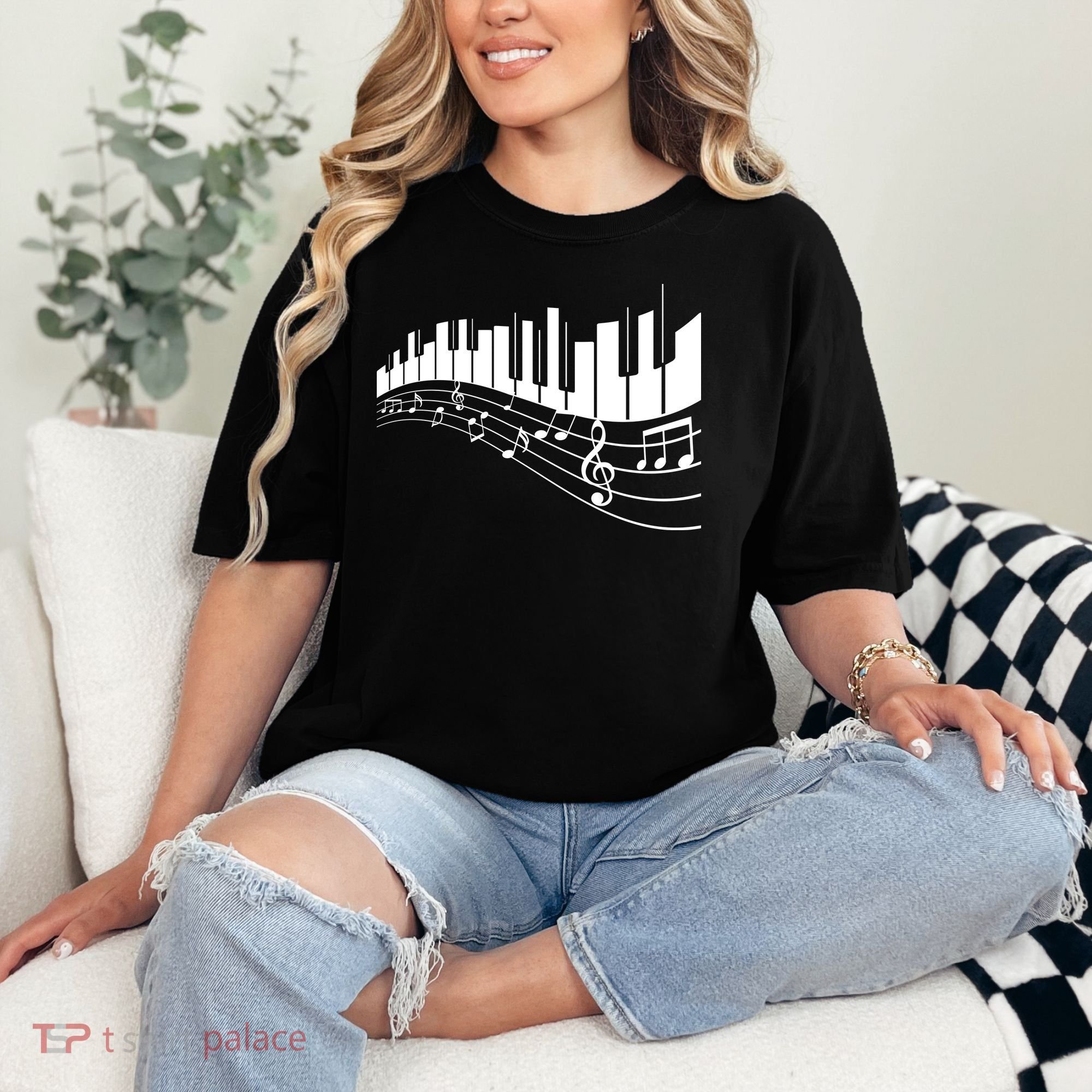 Piano Notes Musical Comfort Colors T-Shirt
