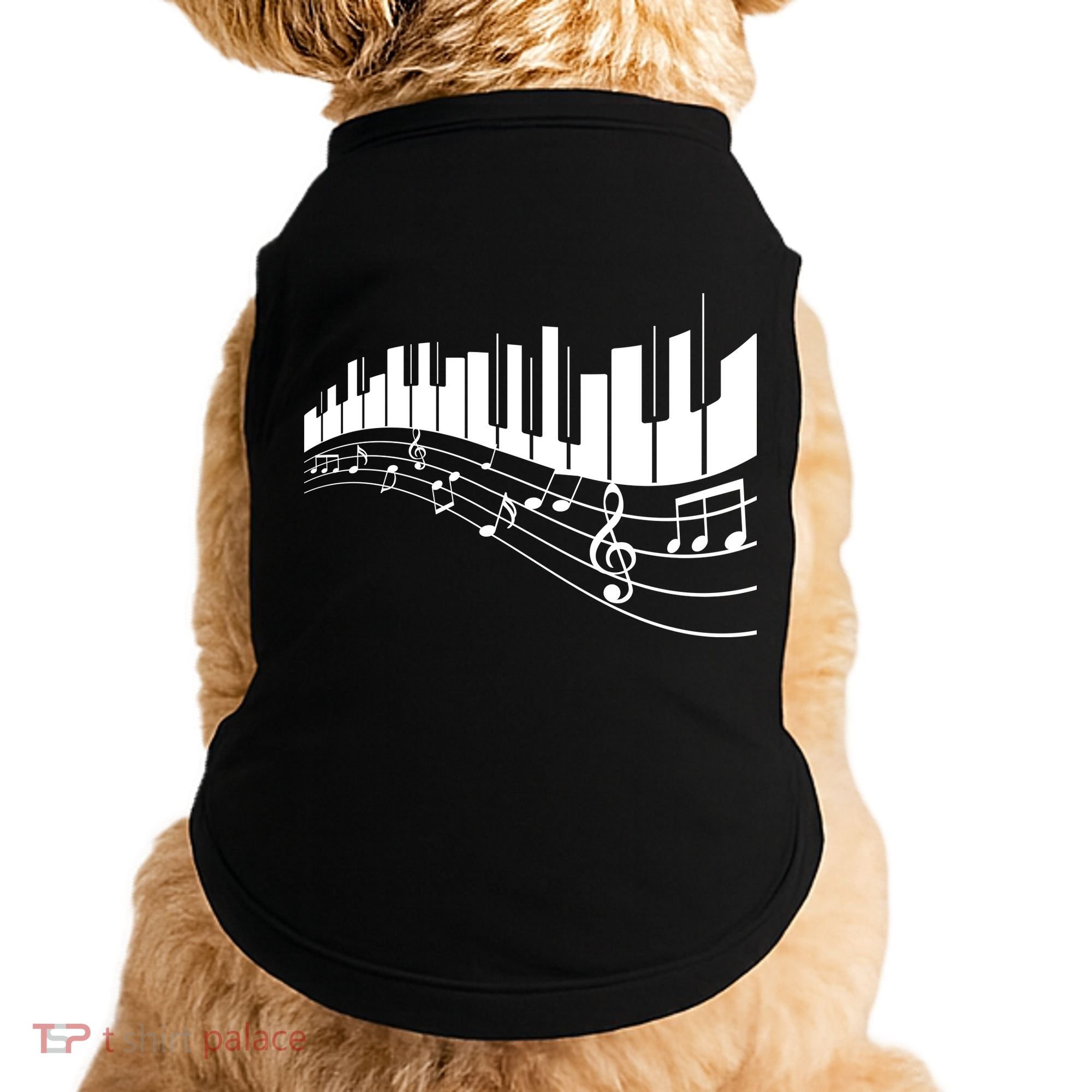 Piano Notes Musical Doggie Tank