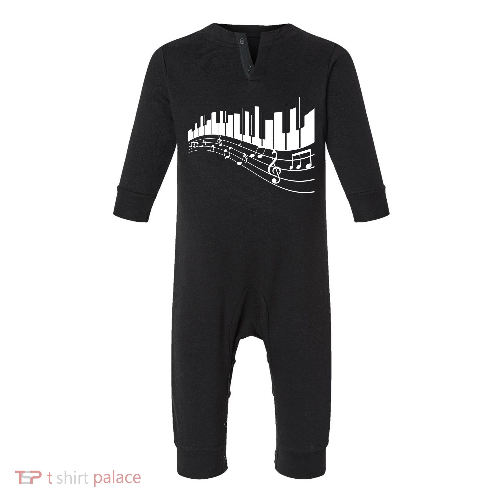 Piano Notes Musical Infant Fleece One Piece