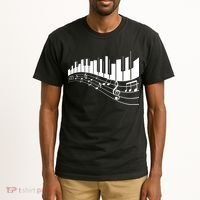 Piano Notes Musical Tall T-Shirt thumb 2