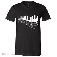 Piano Notes Musical V-Neck T-Shirt thumb 0